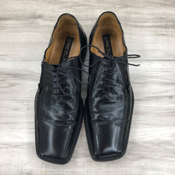Mezlan Oxford Dress Shoes Men\'s 10.5 Escalade Black Leather Side Zip Lace Up main image 4